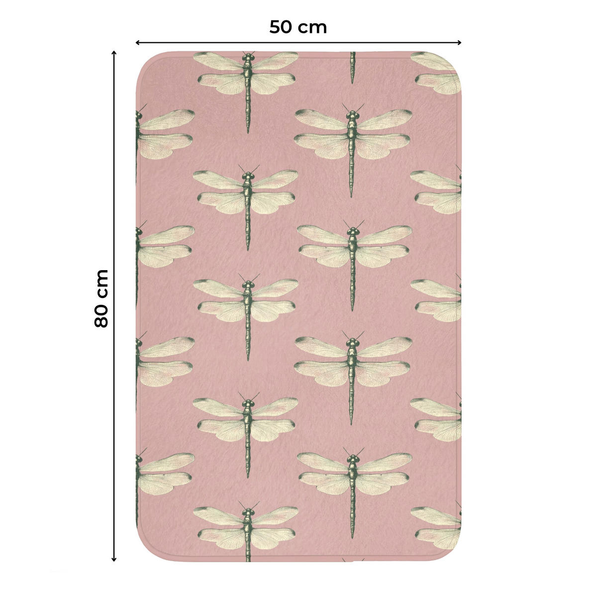 WC-VORLEGER Lillibells - Muster - Rosa WC Teppich 50x80 cm - Rosa, Kunststoff/Textil (50/1cm) - OnlyWow
