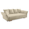 BIG-SOFA mit Schlaffunktion 242/131/90 cm Federkern, verstellbare Armlehnen, Bettkasten, Liegefläche 168x199 cm, Cord Beige Grau / 17215 - Chromfarben/Greige, Kunststoff/Textil (242/90/131cm) - luma-home