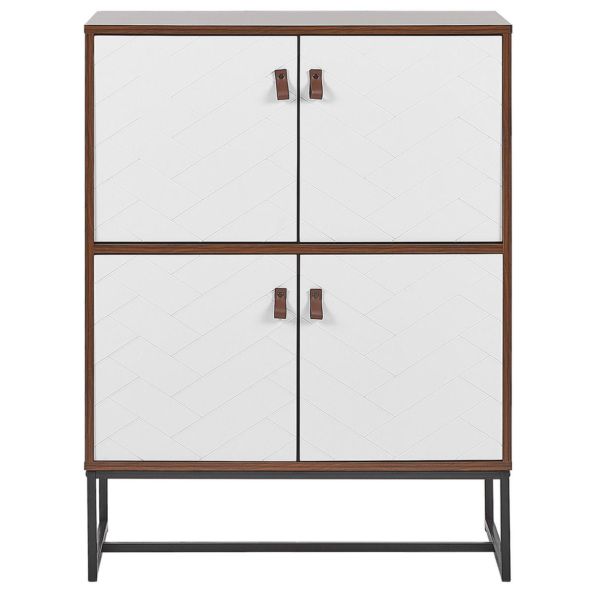 SKŘÍŇ Tmavě hnědá/Bílá Nueva - bílá, kompozitní dřevo (76/100/39cm) - Beliani