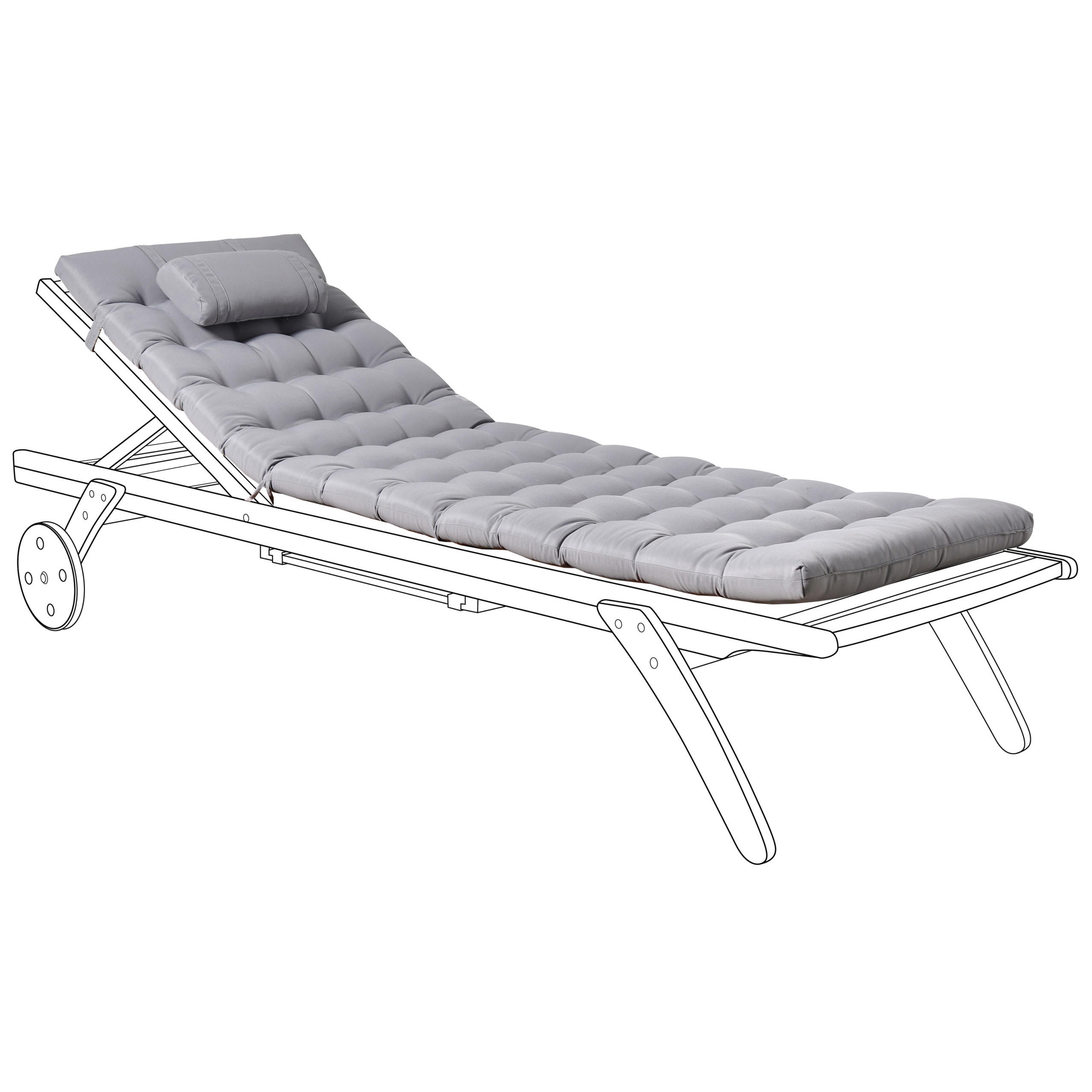 LIEGENAUFLAGE Hellgrau 56/192 cm Cesana Premium - Hellgrau, Textil (192/5/56cm) - Beliani