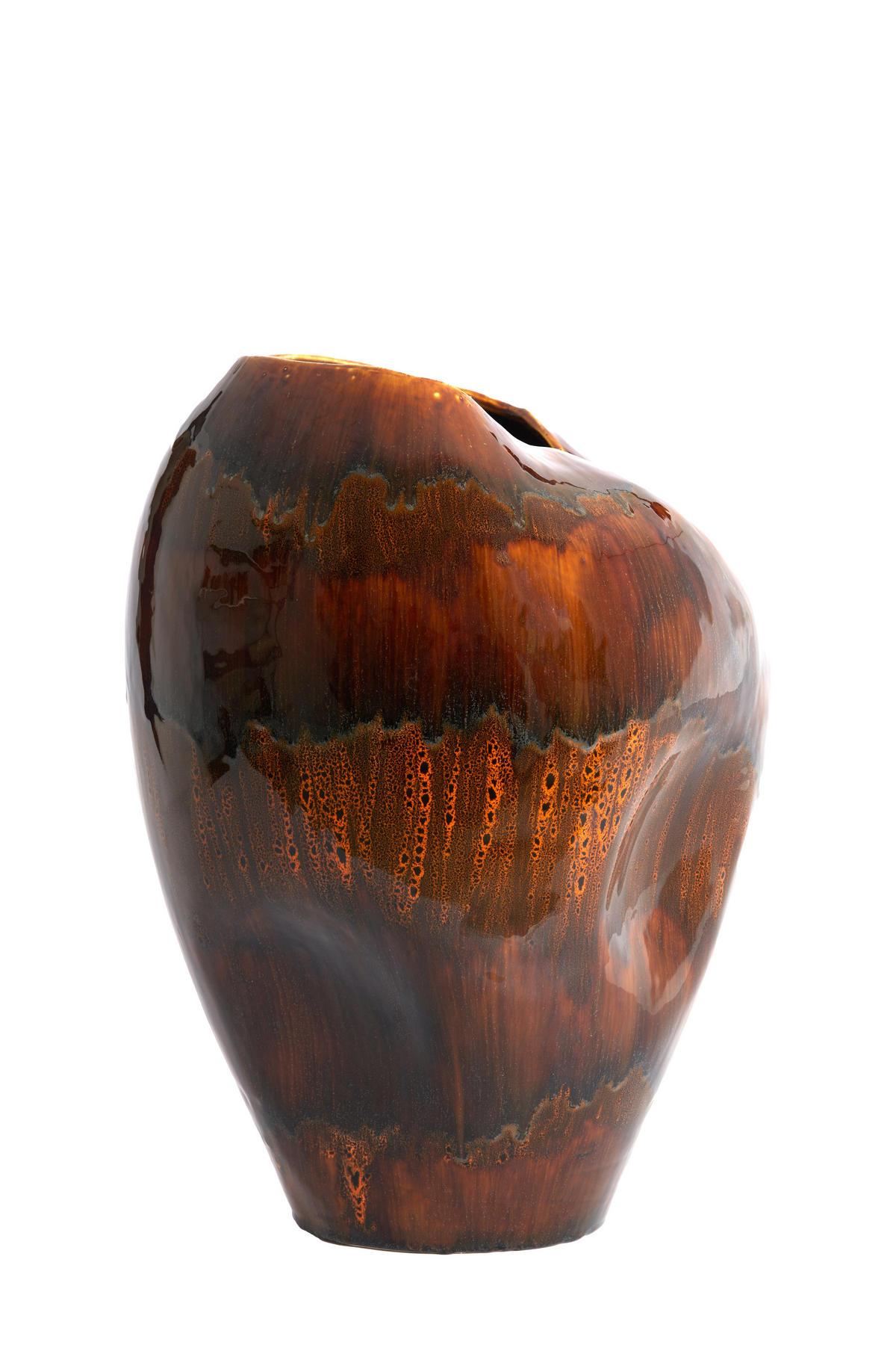 VAZE Azura Braun 39/37/53 cm - Braun, Keramik (53cm) - Light & Living