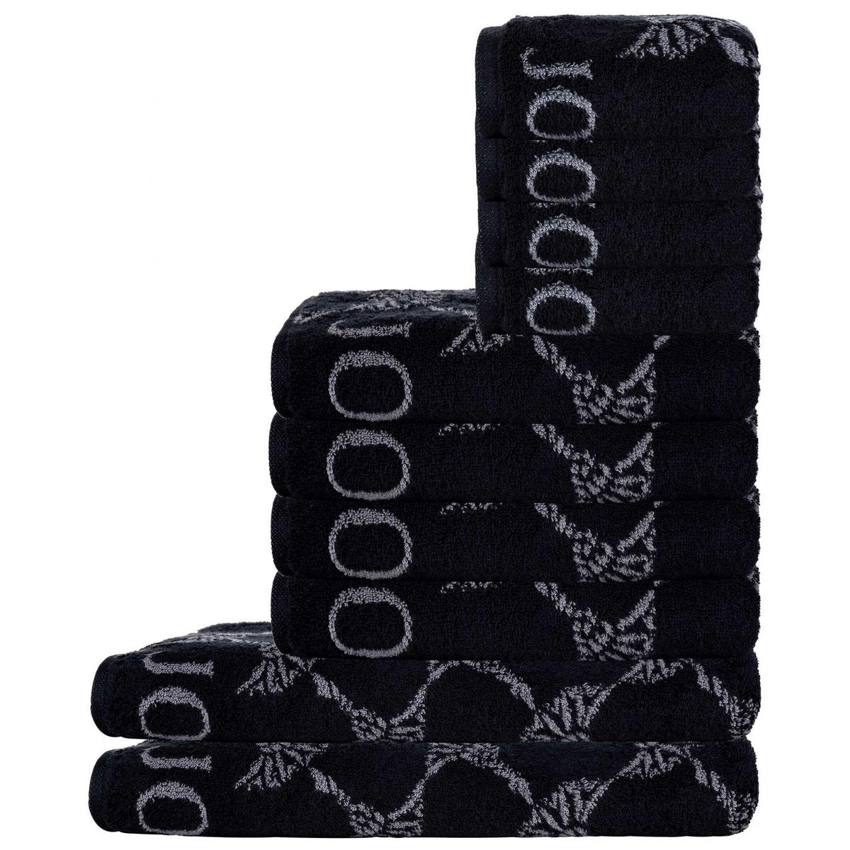 HANDTUCH Unisex Schwarz Baumwolle 10er Pack - Schwarz, Textil (100/50cm) - Joop!