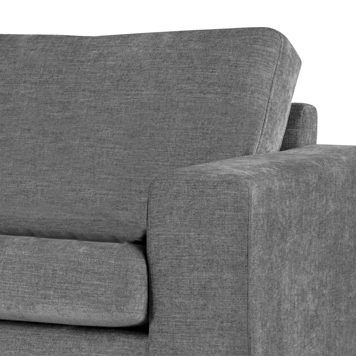 SESSEL - Eichefarben/Dunkelgrau, Eichenholz/Textil (122/81/88cm) - home24