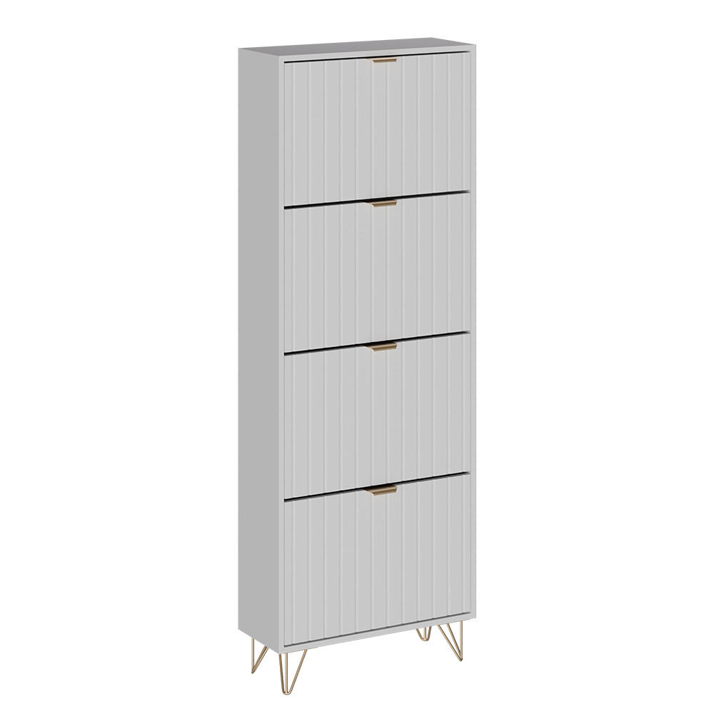 SCHUHSCHRANK Helge Weiß 60 x 166.7 cm 4 Fächer - Weiß, Holzwerkstoff (60/166.7/23.5cm) - Vicco