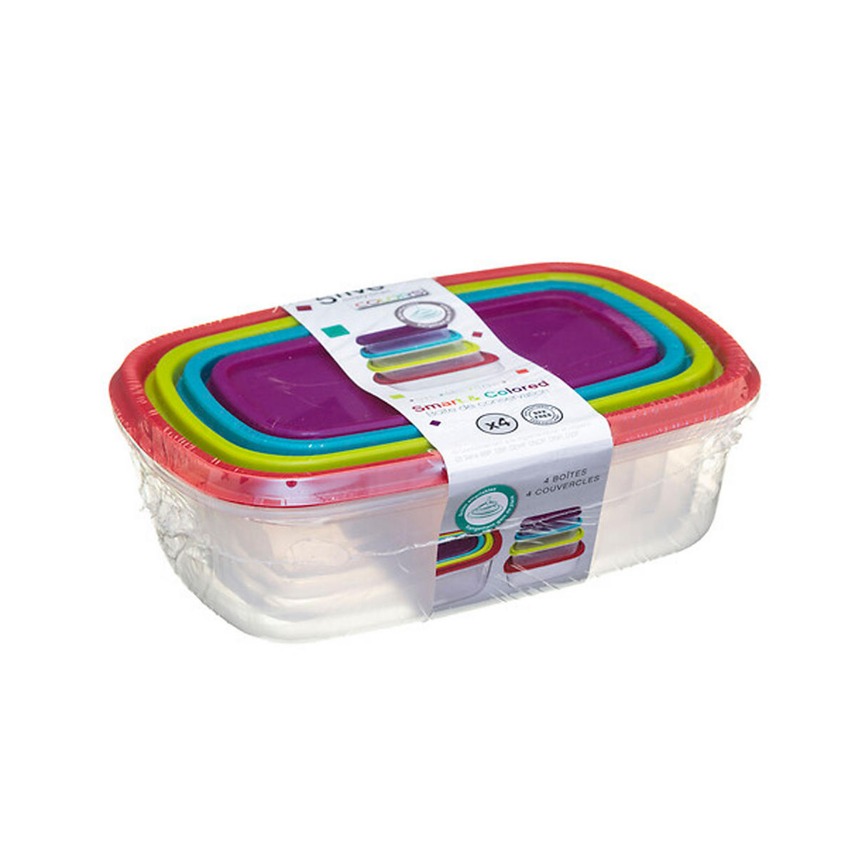 AUFBEWAHRUNGSDOSEN Set Colors 4-tlg., Kunststoff, Mehrfarbig - Multicolor, Kunststoff (13.5/6.5/20cm) - 5five Simply Smart