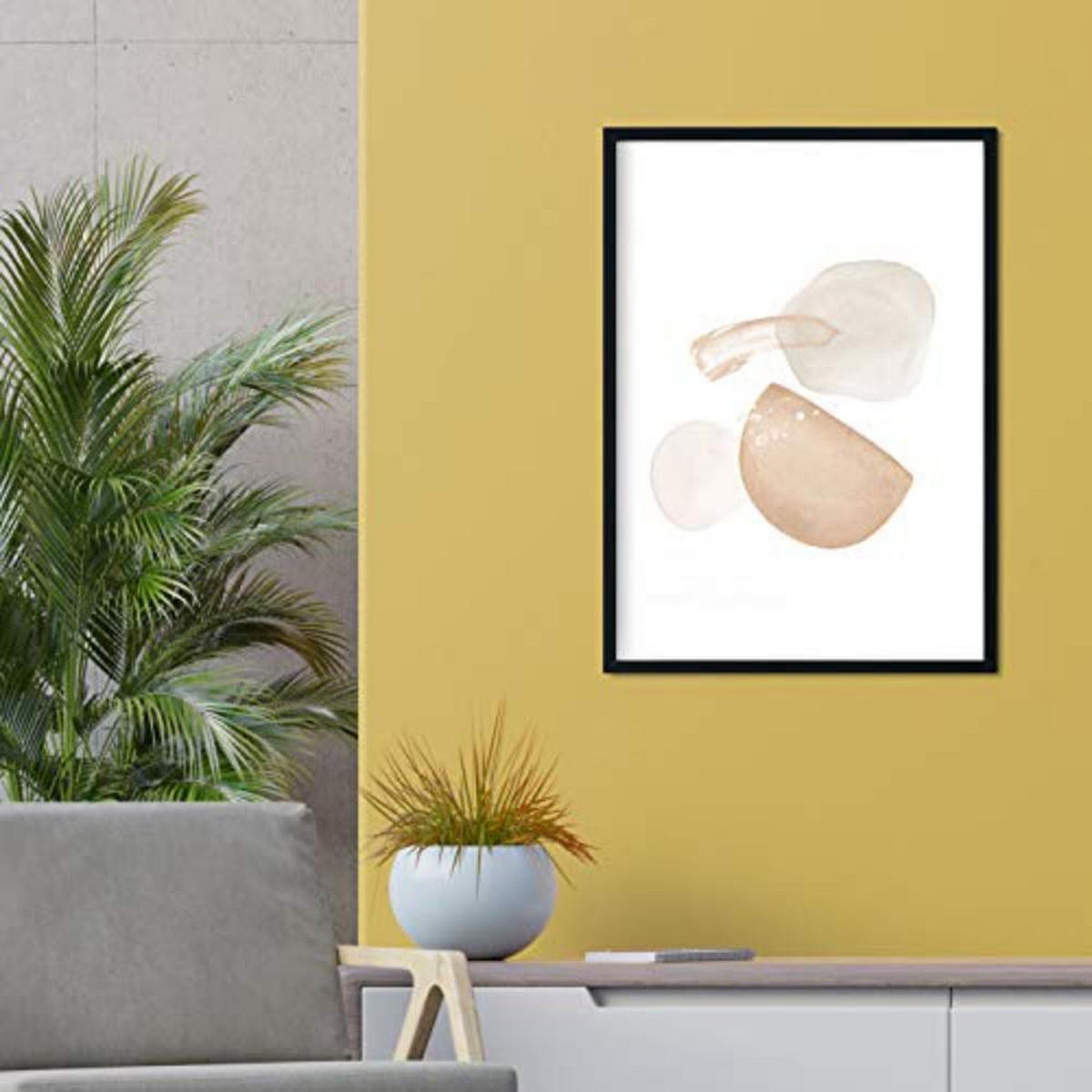 POSTER Set mit 4 Kunst Folien mit abstrakten Formen und Figuren A3 Schwarzer Rahmen - Schwarz, Papier (29.7/3cm) - Nacnic