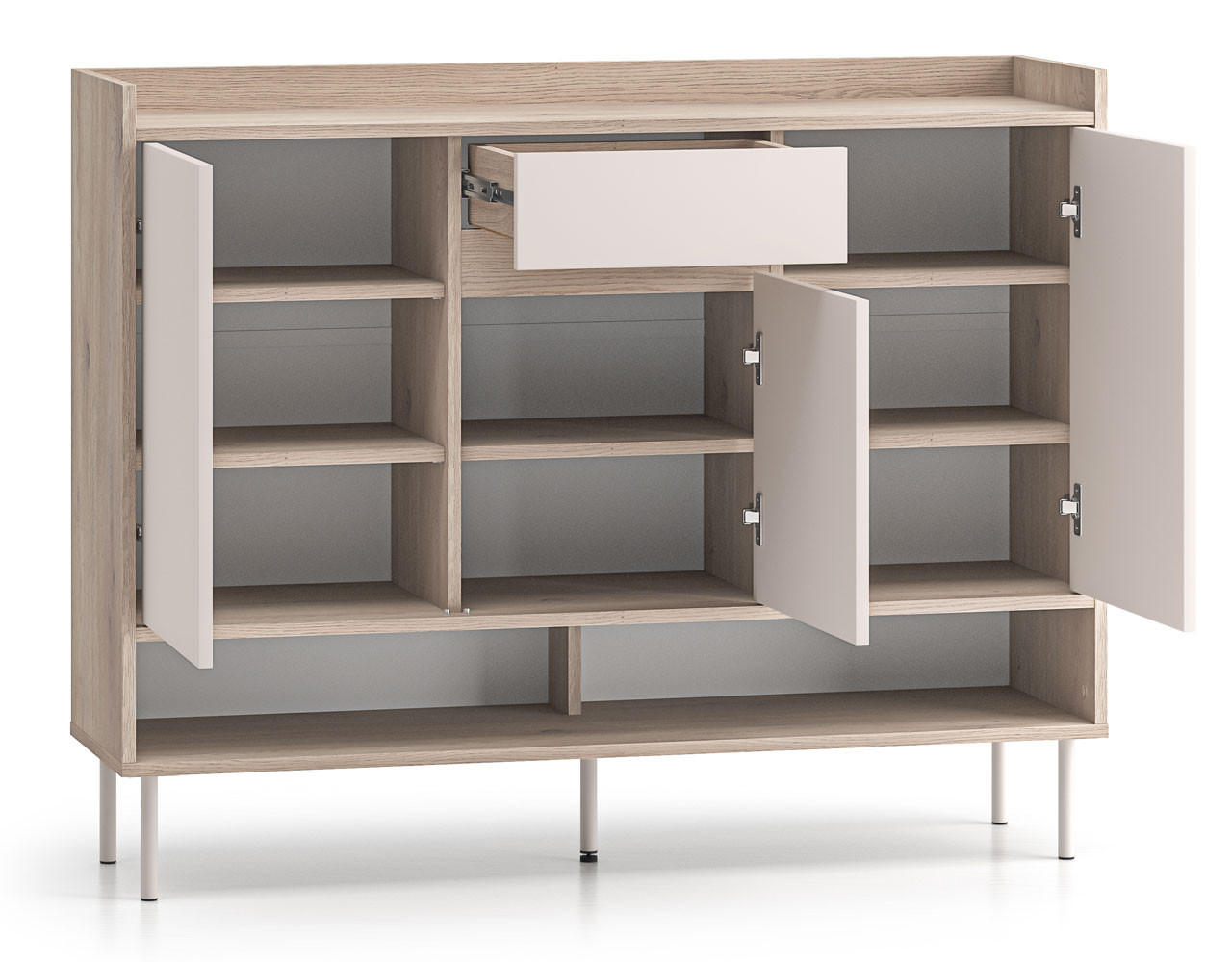 Thumbnail - Feldmann-Wohnen Schuhschrank, Beige, Hellbraun, Holz, 5 Fächer, 1 Schubladen, 120x95x34 cm, Garderobe, Schuhaufbewahrung...