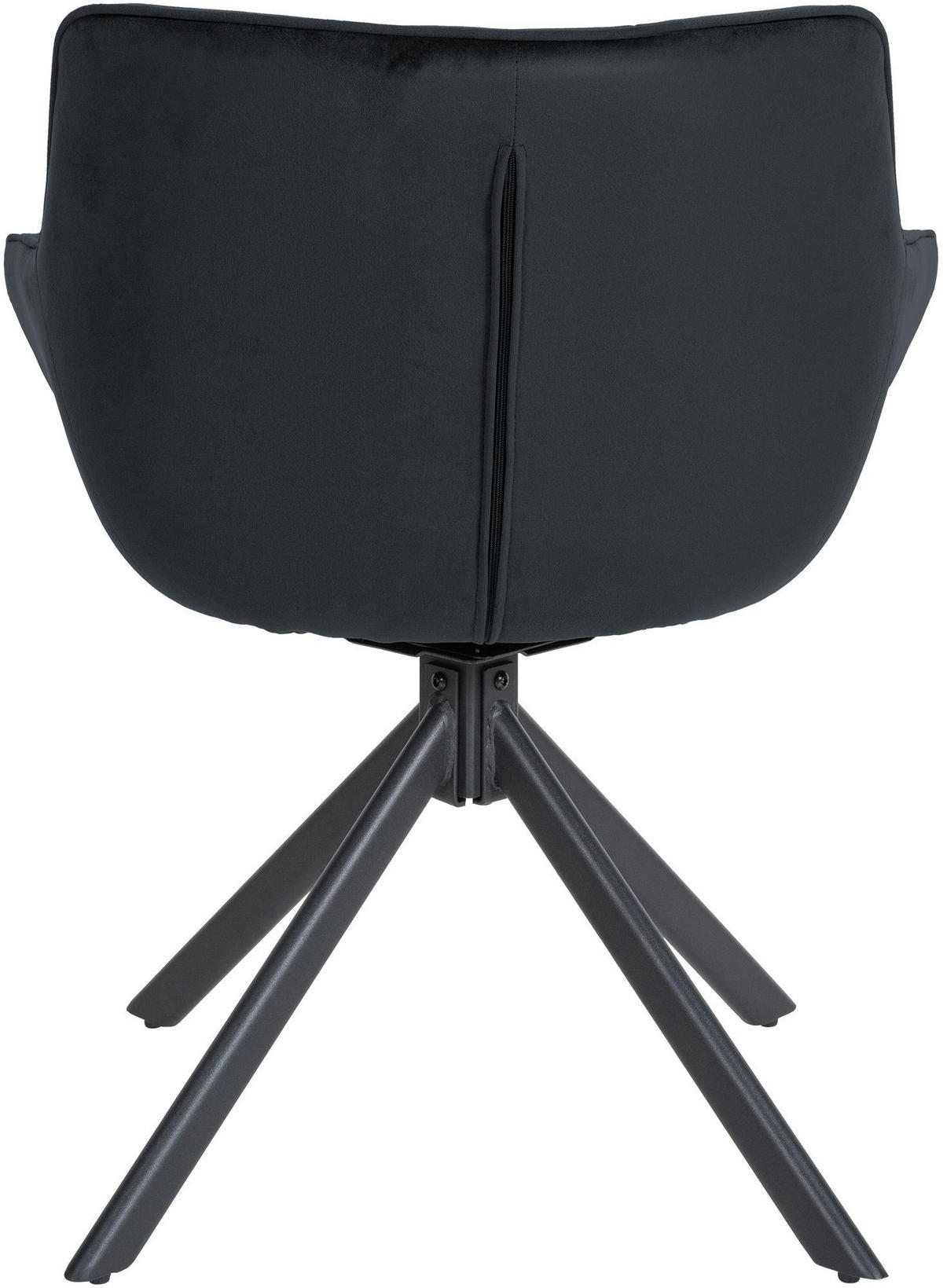 STUHL Samt schwarz - Schwarz, Textil/Metall (65/78/59cm) - CLP