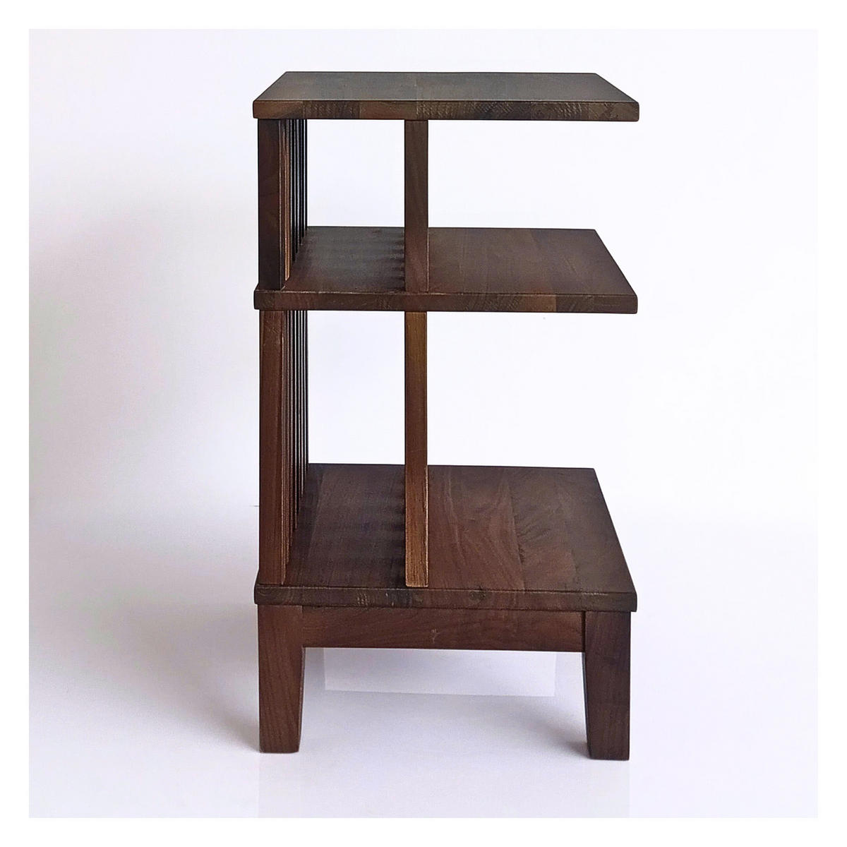NACHTTISCH Celine, Natur massives Walnussholz - Braun, Holz (37.5/65/37.5cm) - WOODEK