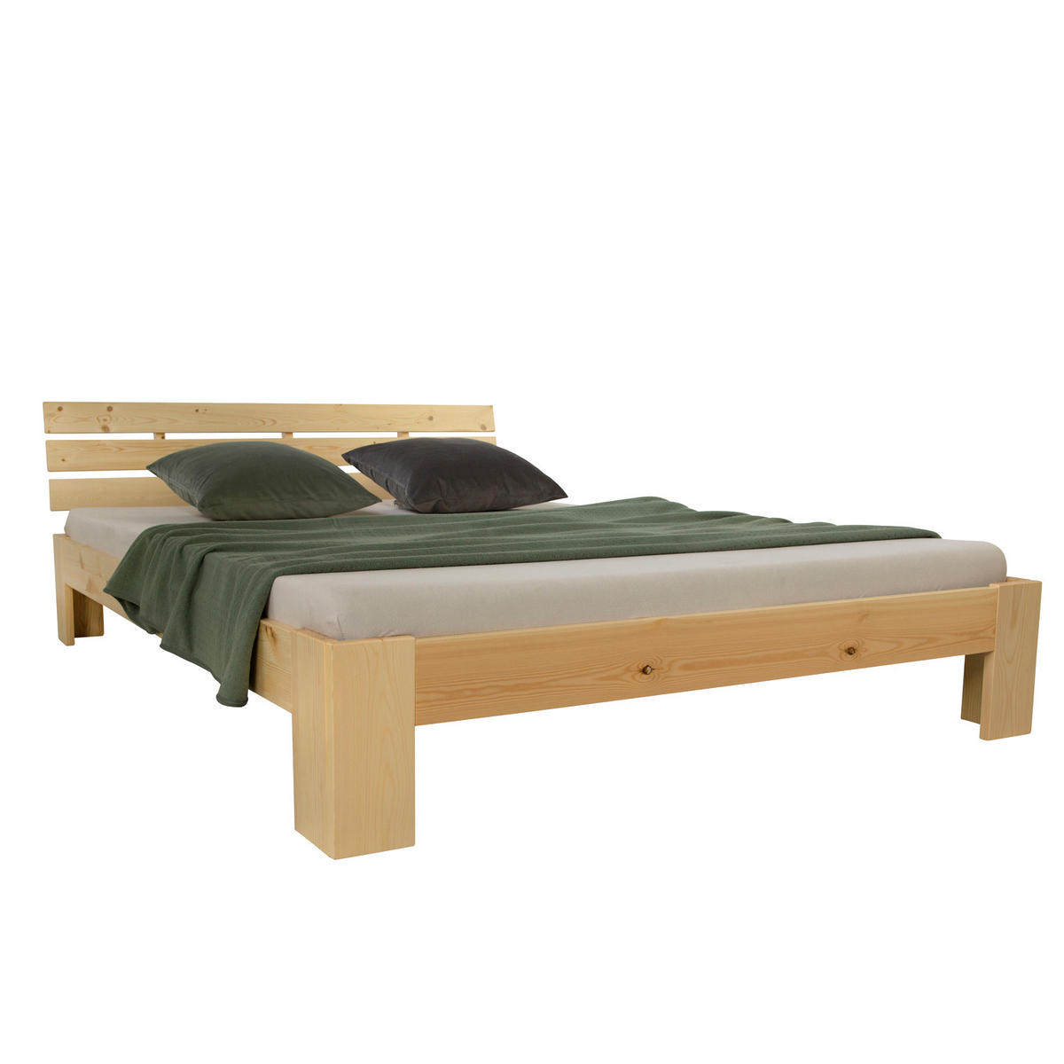 HOLZBETT mit Matratze 120/200 cm natur - Braun, Holz (120/200cm) - Homestyle4u