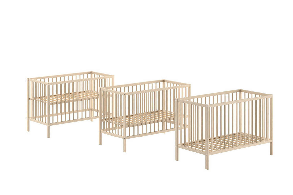 BABYBETT Kara-lynn 124x84x65 aus Massivholz in Buche Natur - Buchefarben, Holz (60/120cm) - 58aufmkessel
