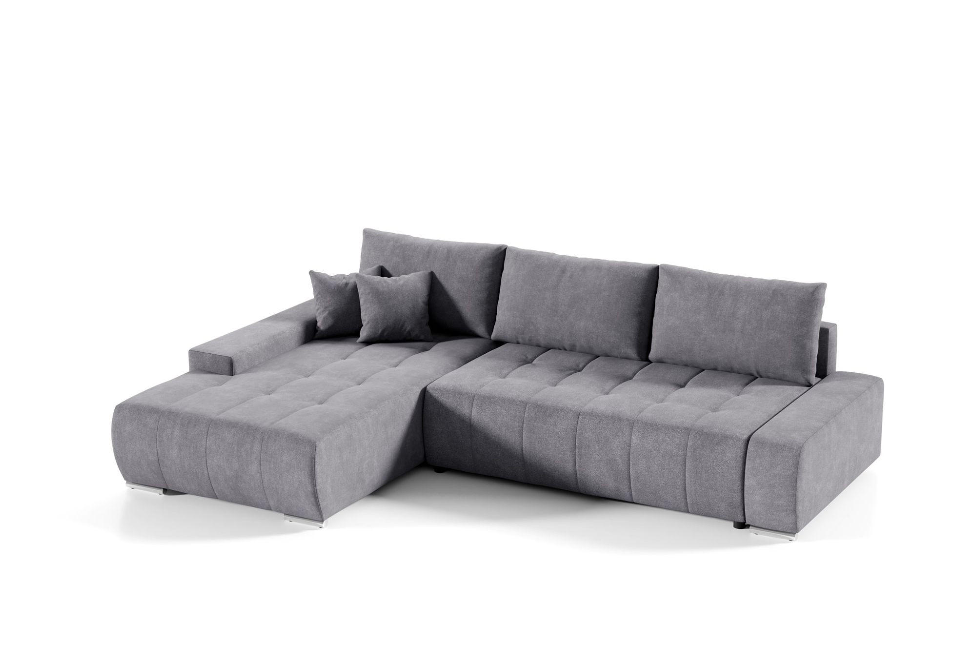 ECKSOFA Vogar In Aston - Dunkelgrau, Holzwerkstoff/Textil (265/185cm) - Fun Möbel
