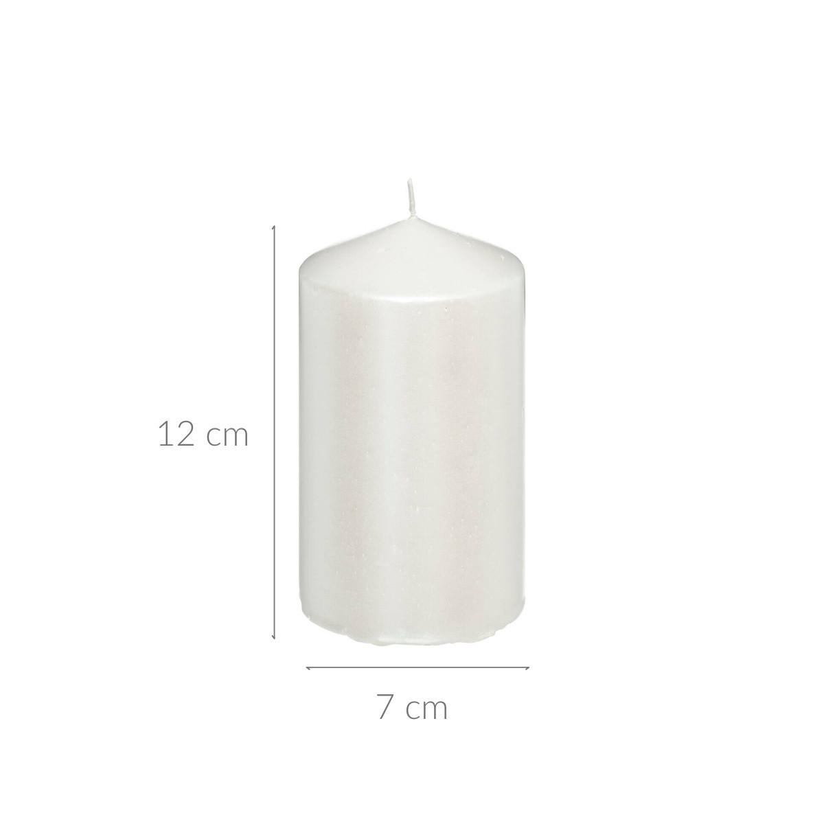 STUMPENKERZE glänzend 12 cm - Weiß, Paraffin (7/12/7cm) - Atmosphera Createur d´interieur
