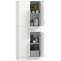 HIGHBOARD DE-11060 4 Türen & Schublade mit verstellbaren Böden Weiß - Weiß, Holzwerkstoff (34/180/70.8cm) - ComfortXL