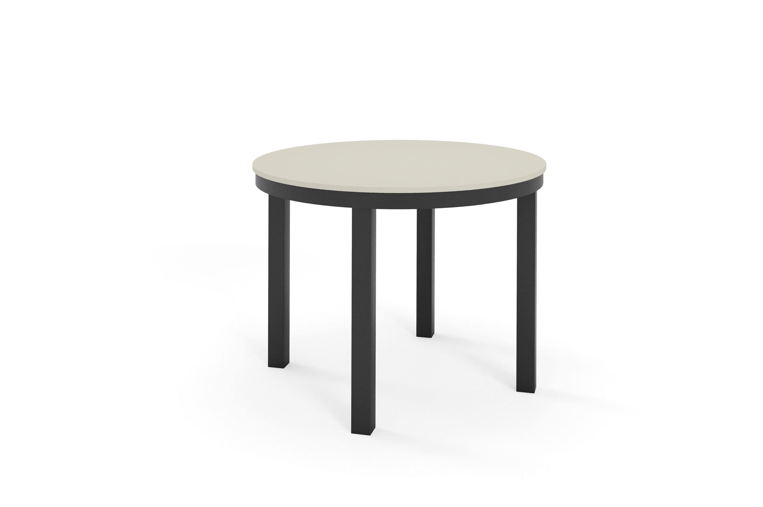 ESSTISCH BERNARDIN - Kaschmir/Schwarz, Holzwerkstoff/Metall (100/100/76cm) - Meblini