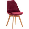 STUHL Samt bordeauxrot - Eukalyptusholzfarben/Bordeaux, Holz/Textil (49/83/50cm) - CLP