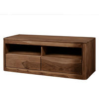 TV-BOARD Sheesham 128x50x49 rot-braun gebeizt TORONTO #107 - Dunkelbraun, Holz (128/49/50cm) - Massivmoebel24