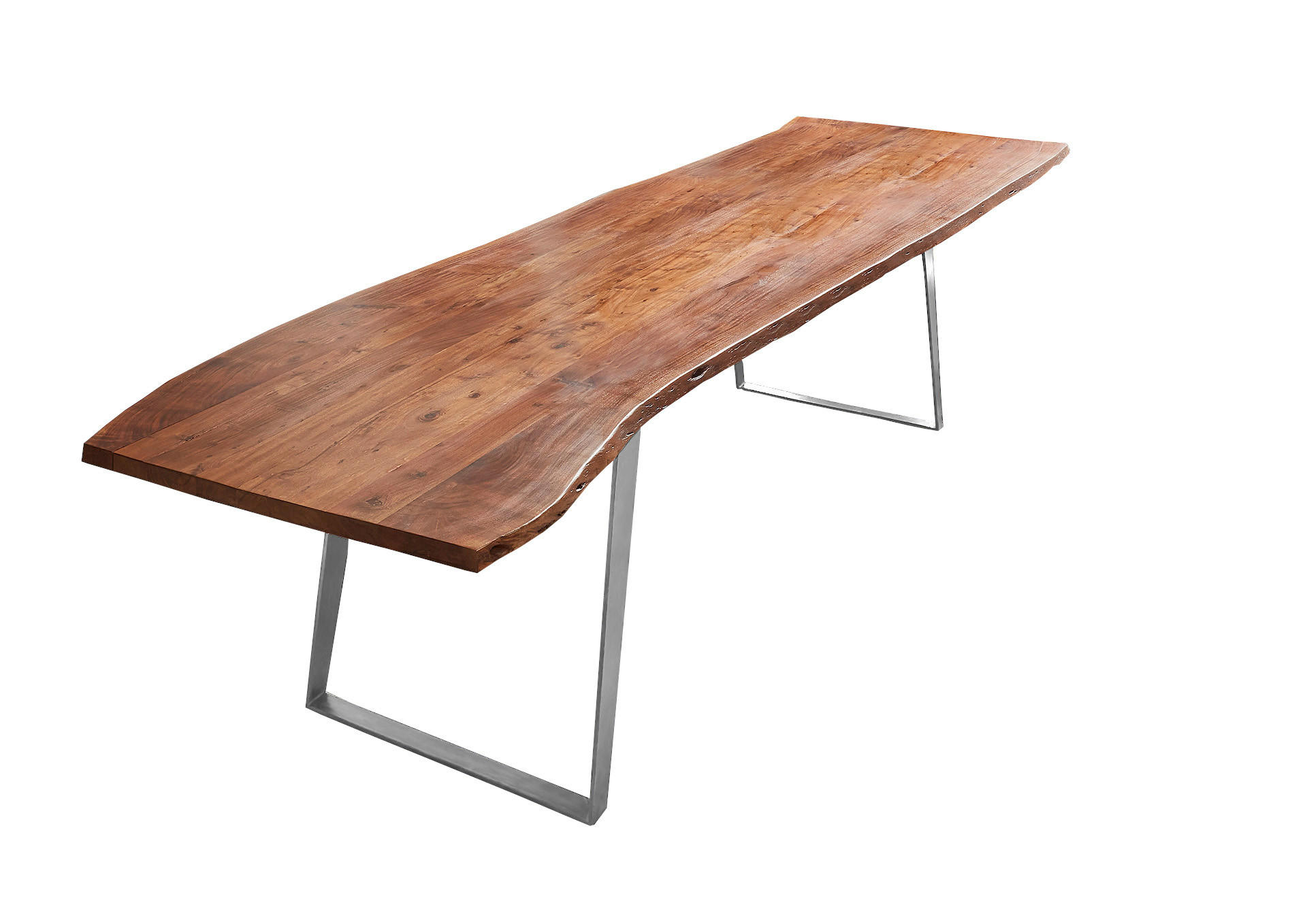 ESSTISCH HOBART - Silberfarben/Braun, Holz/Metall (100/260/77cm) - SAM