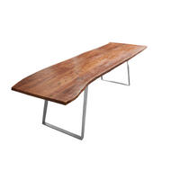 ESSTISCH HOBART - Silberfarben/Braun, Holz/Metall (100/300/77cm) - SAM