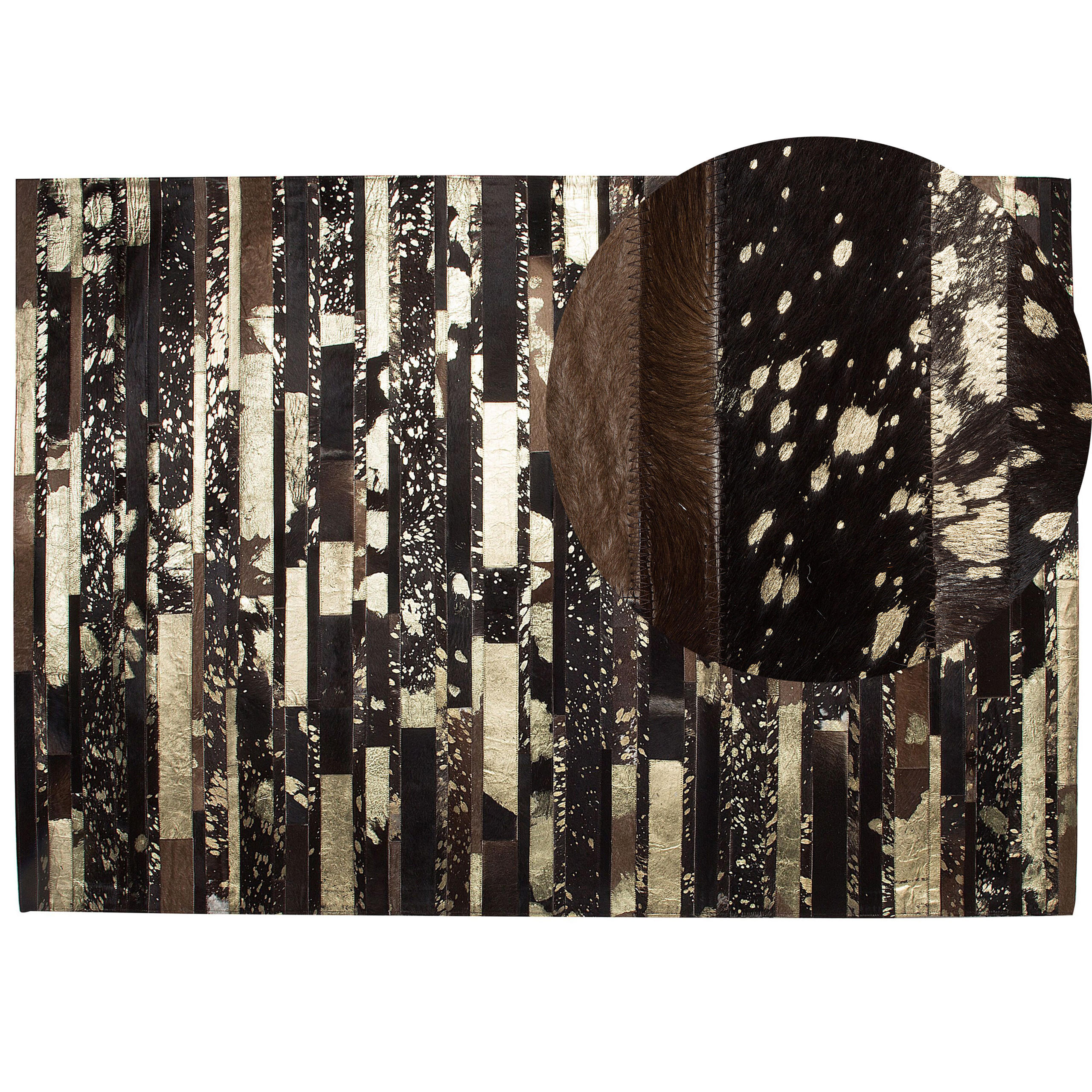 KURZFLOR-TEPPICH Artvin 230/160 cm - Braun, Fell (160/230cm) - Beliani