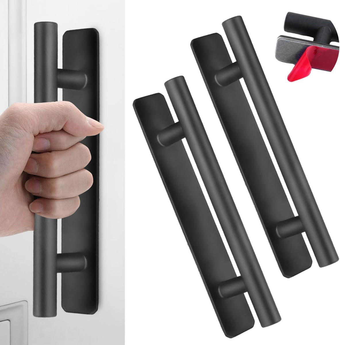 MÖBELGRIFF Schwarz 2er-Set - Schwarz, Metall (2.5/0.35/15cm)