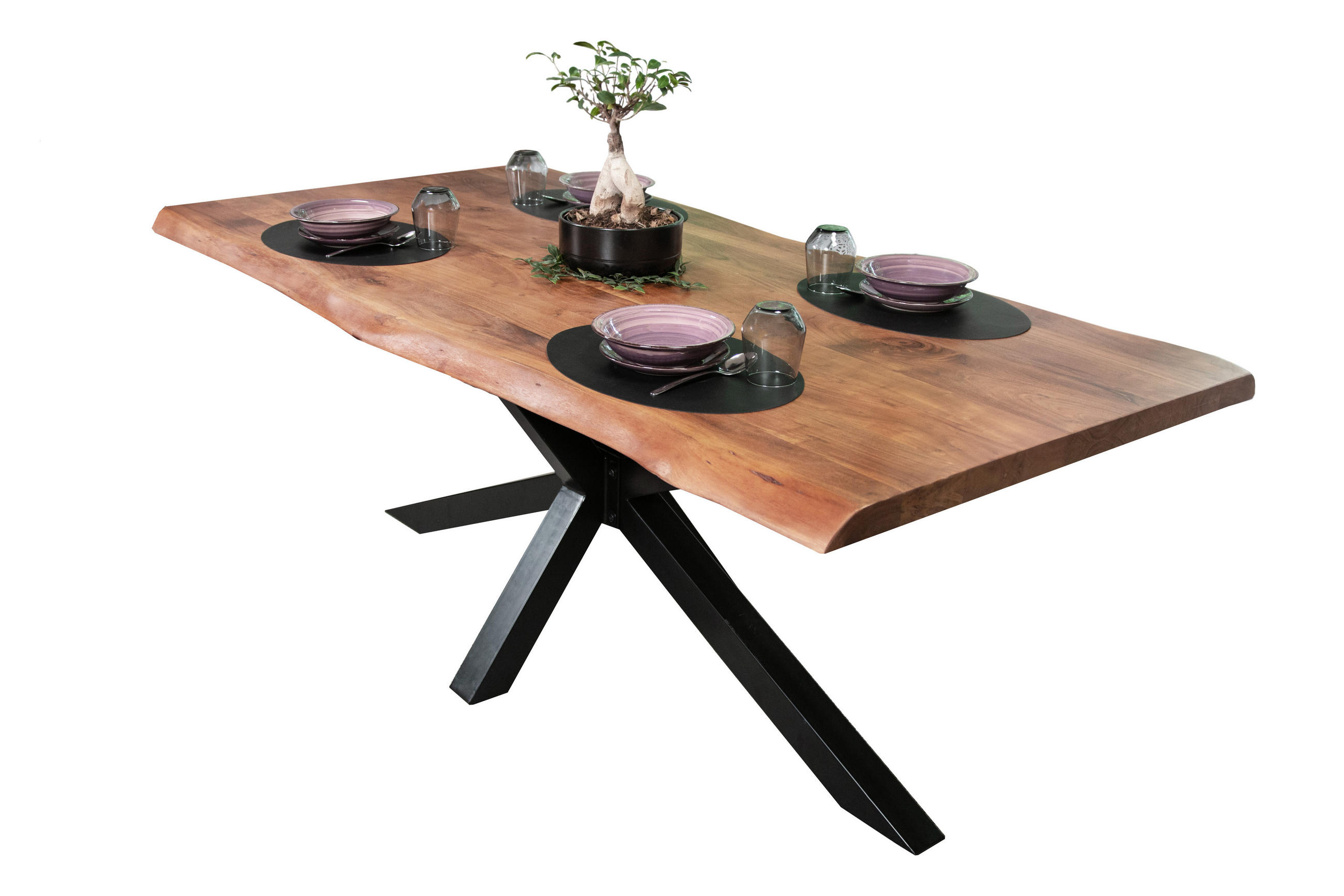 ESSTISCH CALI - Schwarz/Braun, Holz/Metall (100/240/77cm) - SAM