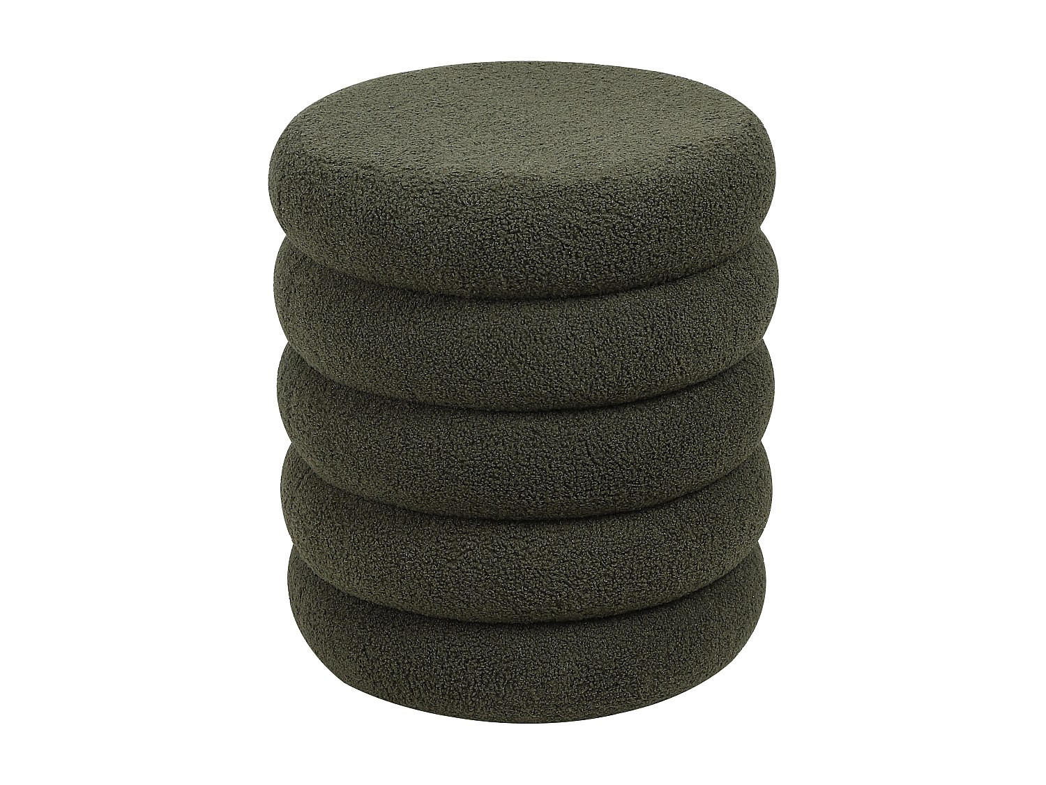 SITZHOCKER - 1 Person - Stoff - Tannengrün - ECAMBI - Waldgrün, Textil (40/45/40cm) - Vente-Unique