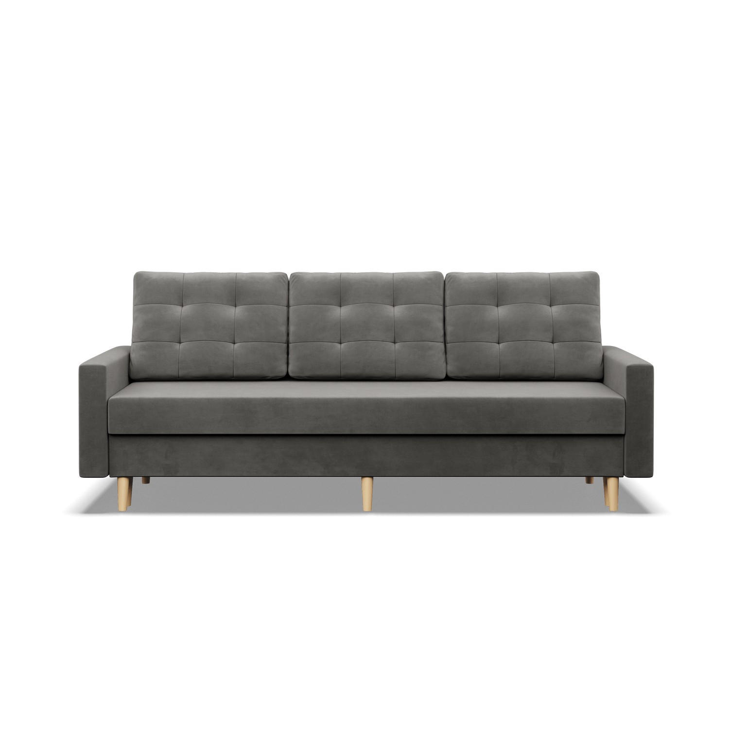 SOFA 3-SITZER MIT SCHLAFFUNKTION BLANK, Hellgrau - Grau, Textil (212/92/92cm) - Mebligo