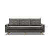 SOFA 3-SITZER MIT SCHLAFFUNKTION BLANK, Hellgrau - Hellgrau, Textil (212/92/92cm) - Mebligo