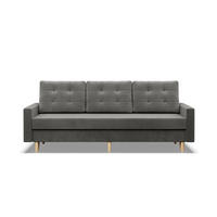 SOFA 3-SITZER MIT SCHLAFFUNKTION BLANK, Hellgrau - Grau, Textil (212/92/92cm) - Mebligo