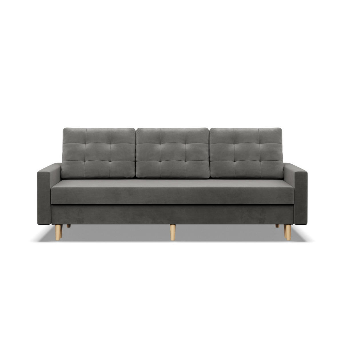 SOFA 3-SITZER MIT SCHLAFFUNKTION BLANK, Hellgrau - Grau, Textil (212/92/92cm) - Mebligo