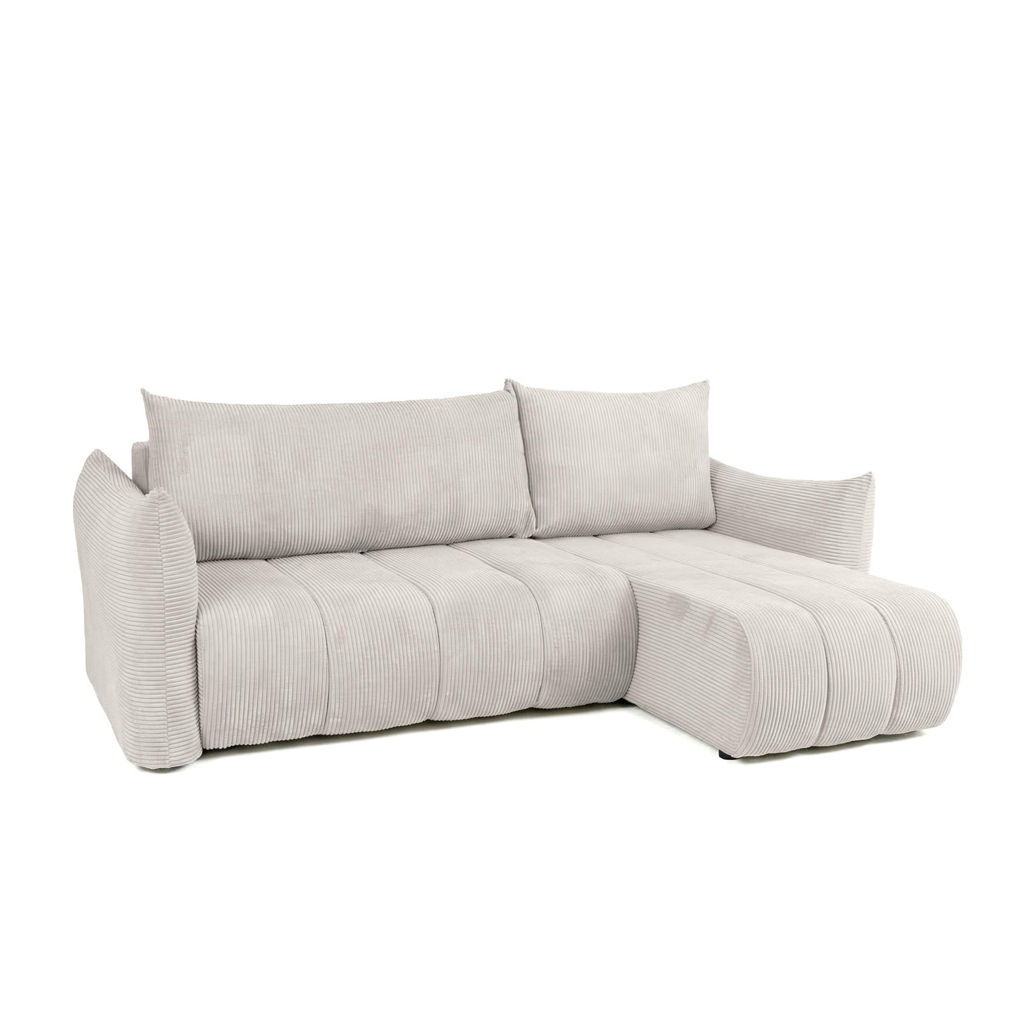 ECKSOFA Ontario Xs Mit Schlaffunktion - Weiß, Holzwerkstoff/Textil (226/154cm) - Fun Möbel