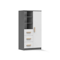 KINDERREGAL INGE 05 80/159/40 cm Weiß+Grau/Eiche Sonoma - Weiß/Grau, Holzwerkstoff (80/159/40cm) - Deine Möbel 24