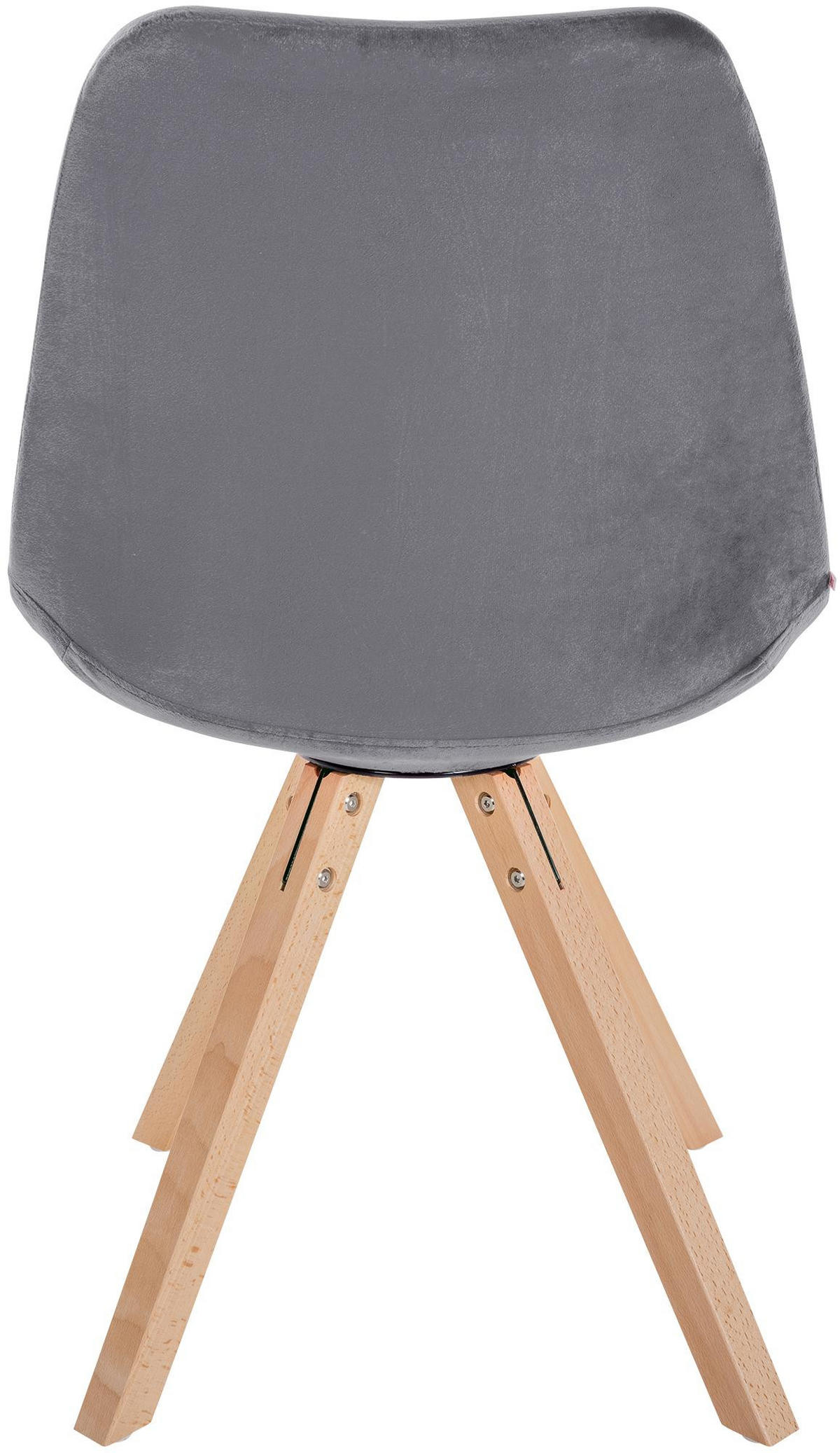 STUHL 4er Set Samt grau - Naturfarben/Grau, Holz/Textil (48/81/54cm) - CLP