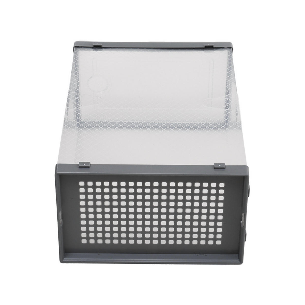 SCHUHBOXEN Kunststoff Grau 12er-set 33x23x14cm- Einfacher doppelrahmen klappbarer mehrschichtiger Aufbewahrungsständer - Grau, Kunststoff (23/14/33cm) - Livingandhome