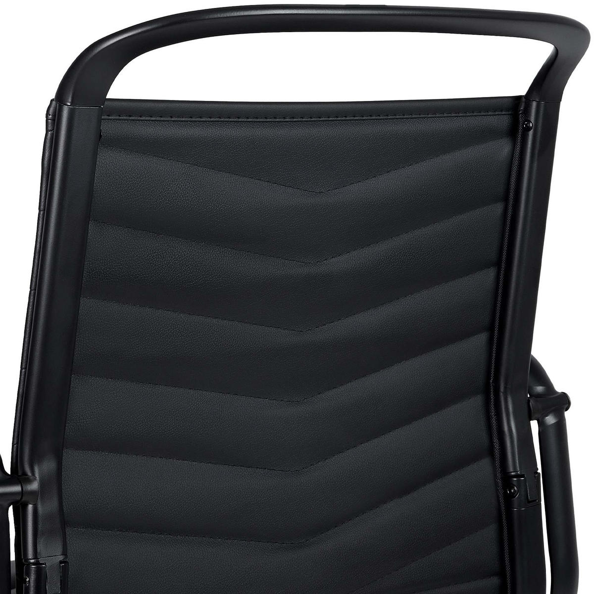 CHEFSESSEL Lederlook Schwarz - Schwarz, Textil/Metall (54/93/65cm) - CLP