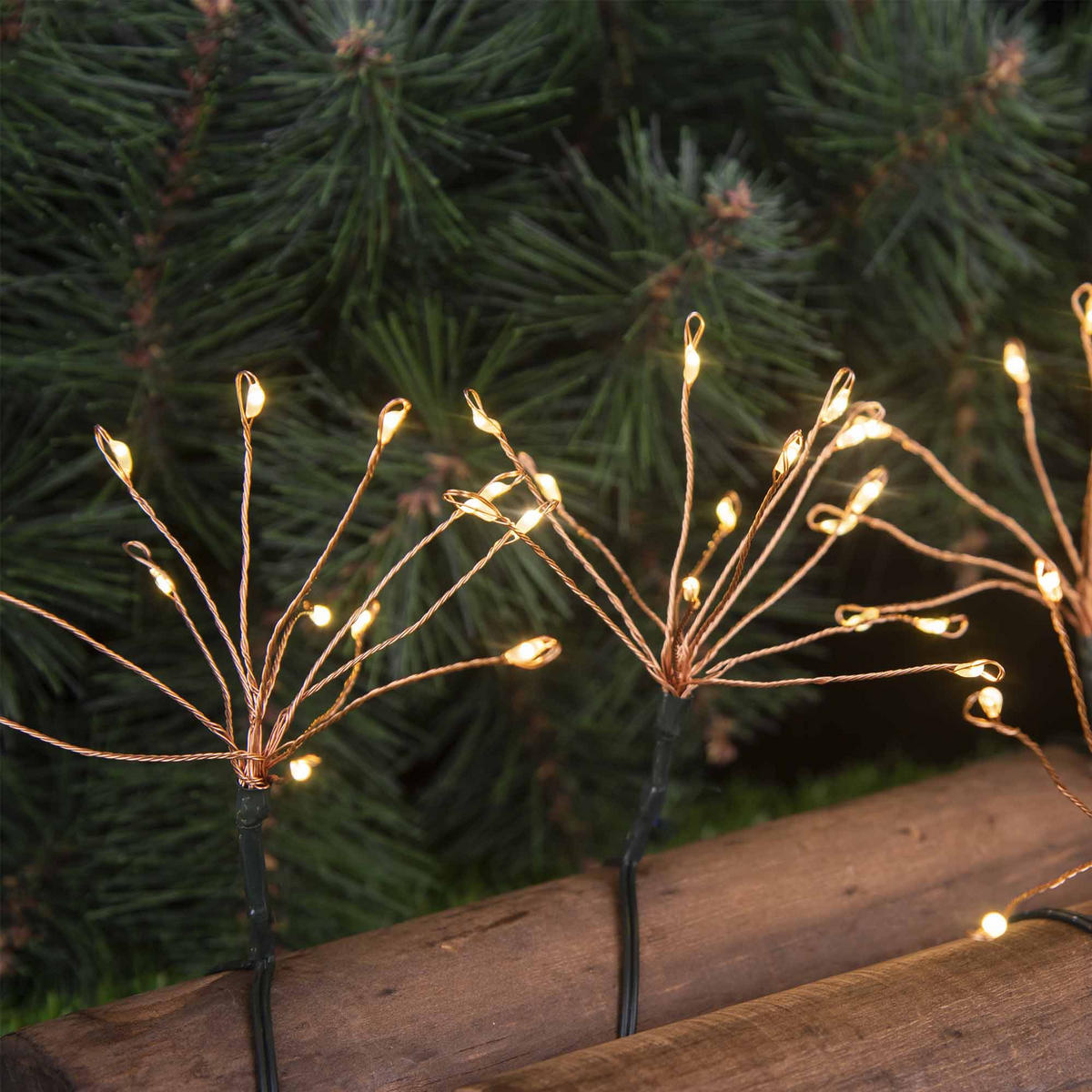 SOLAR-LICHTERKETTE FIREWORKS beige - Beige, Kunststoff (420/1/1cm) - Lumisky