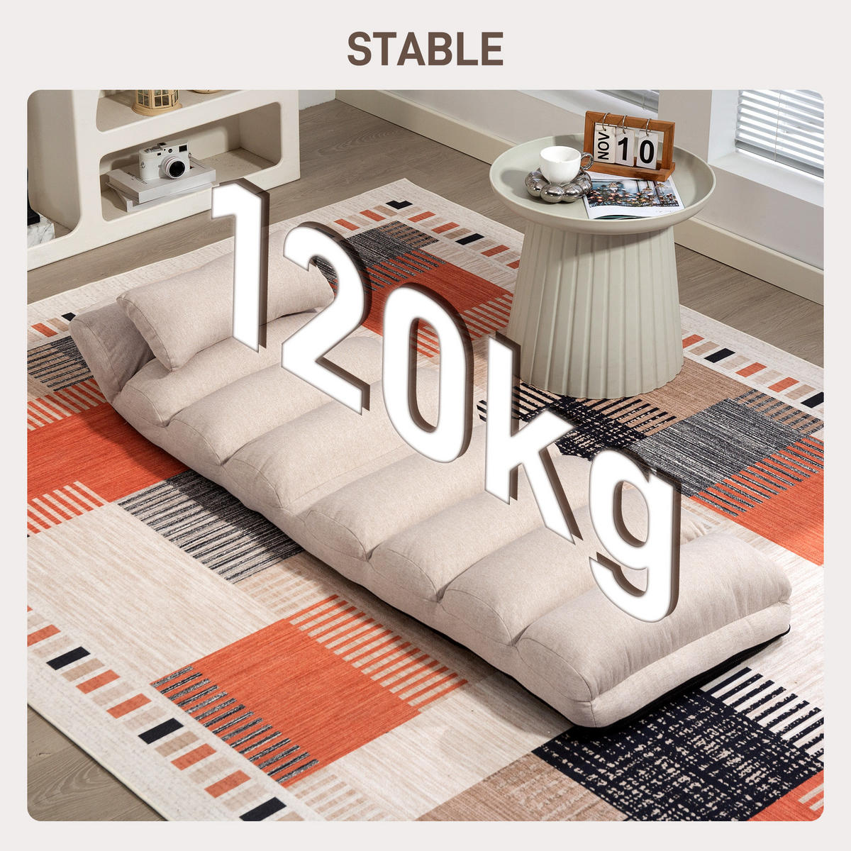 SCHLAFSESSEL DE-13443 Beige - Beige, Textil (58/78/119cm) - ComfortXL
