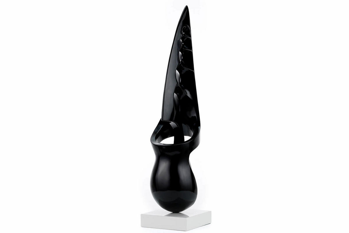 SKULPTUR Schwarz 15/56 cm - Schwarz, Stein (2.75/56/15cm) - KUNSTLOFT