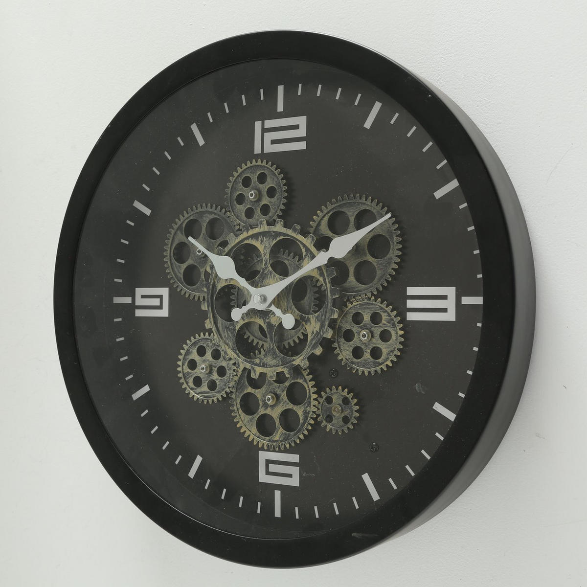 WANDUHR Bigtime 38/38/6 cm - Schwarz, Glas (38/6/38cm) - Boltze Home