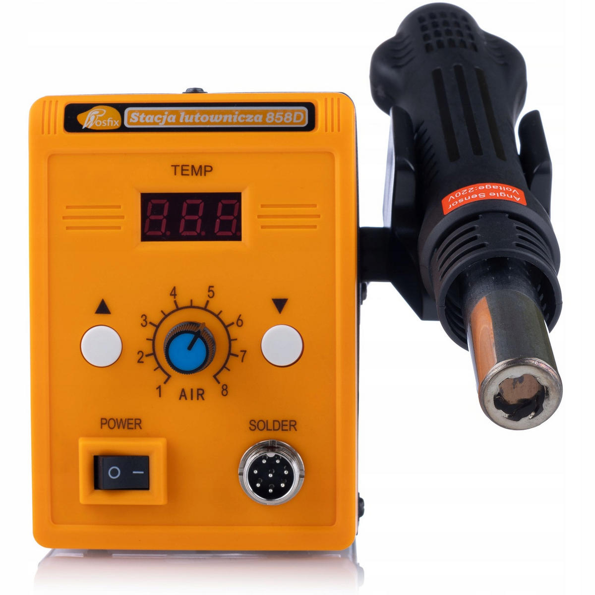 LÖTSTATION 858D Hot-Air, 700 W, 100-500 °C, 3 Düsen, LÖTKOLBEN, TACKER, 200 Klammern, Koffer Set - Multicolor, Kunststoff/Metall (20/30/30cm)