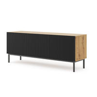 TV-LOWBOARD BEIGE - Beige/Schwarz, Holzwerkstoff (150/58/42cm) - FURNLUX