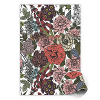 VINYL TEPPICH 150x225 cm Verschiedene Blumen - Weinrot, Kunststoff (150/225cm) - TULUP