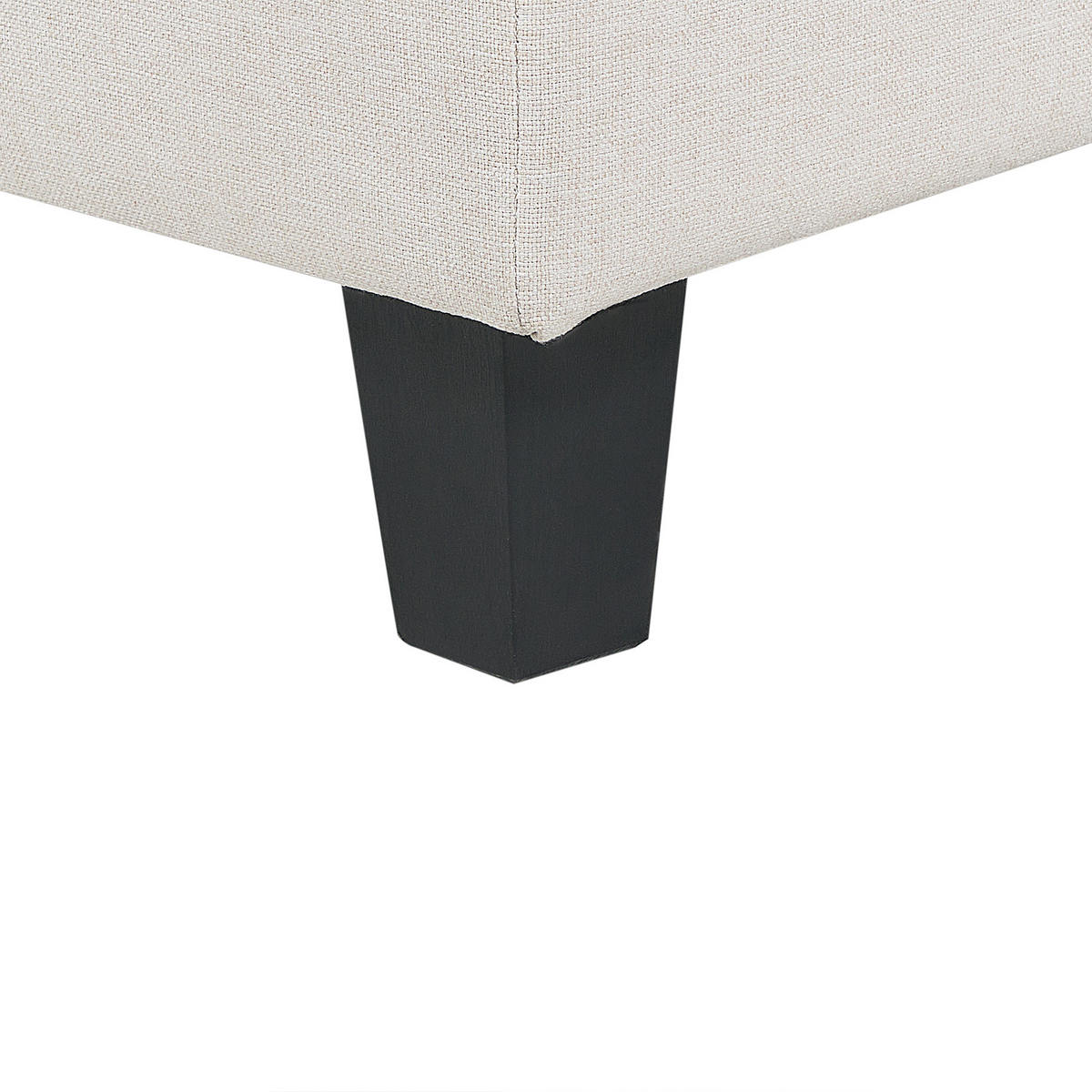 3-SITZER-SOFA Leinenoptik hellbeige Unstad - Beige/Schwarz, Textil (228/72/76cm) - Beliani