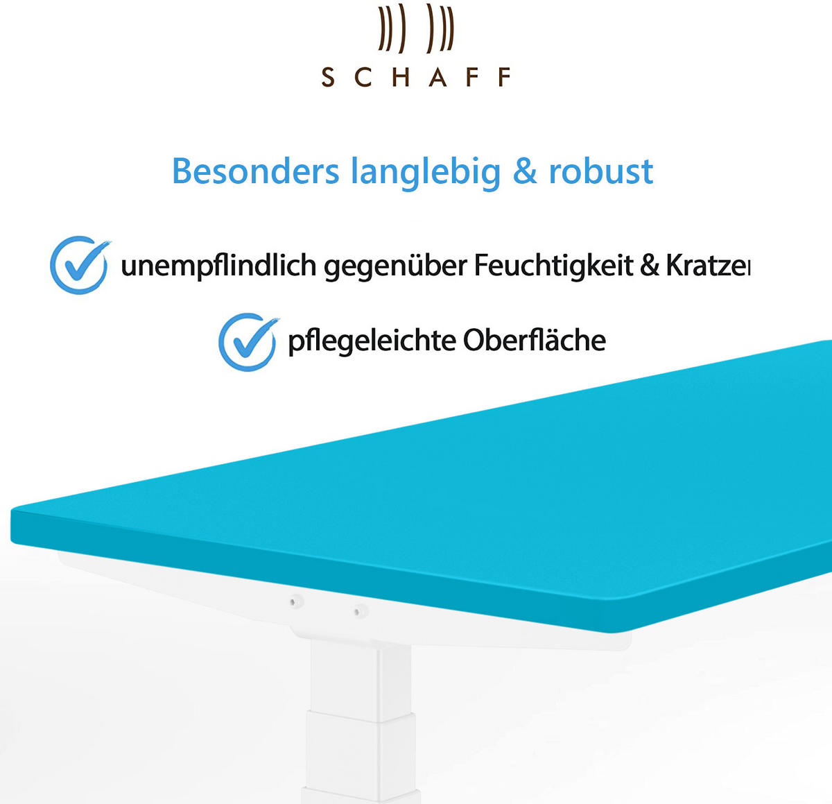 SCHREIBTISCH elektrisch höhenverstellbar REC 120x60 cm Blau - Weiß, Metall (120/60/110cm) - Schaff