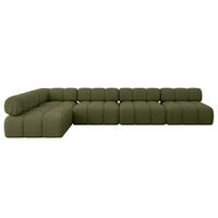 ECKSOFA modulares Sofa Samaro-L3 - 380x190x70 cm Grün Bouclé - Grün, Holzwerkstoff/Textil (380/190cm) - ALTDECOR