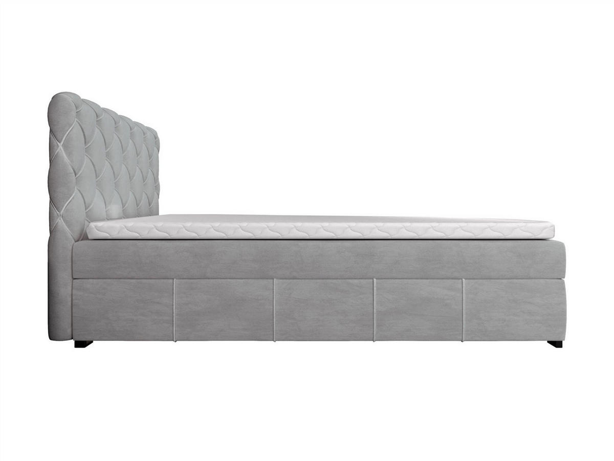 BOXBETT Gisel - Hellgrau, Holzwerkstoff/Textil (120/200cm) - Fun Möbel
