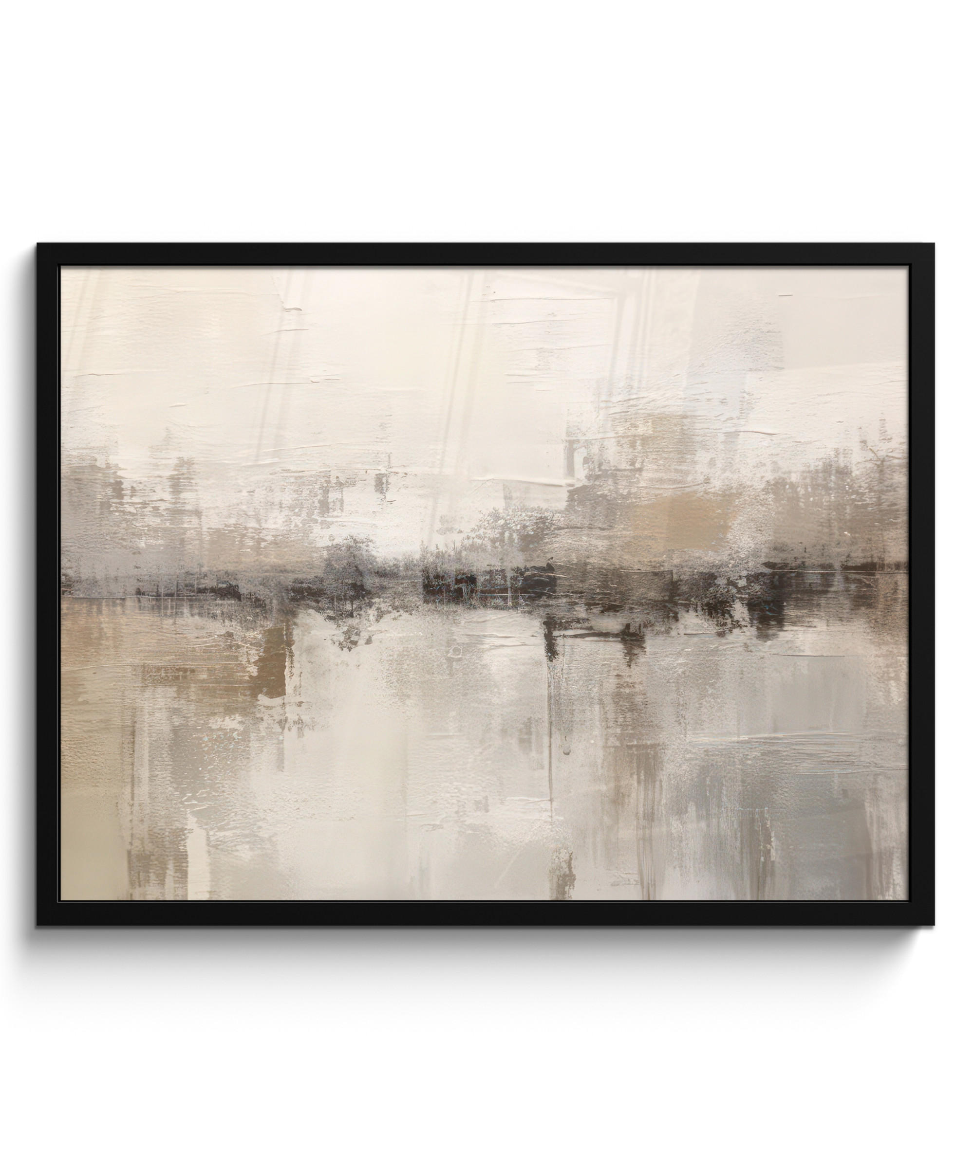 POSTER MIT RAHMEN Moderne Kunst - Abstrakt - Beige 80x60 cm - Beige, Papier (80/60cm) - MuchoWow