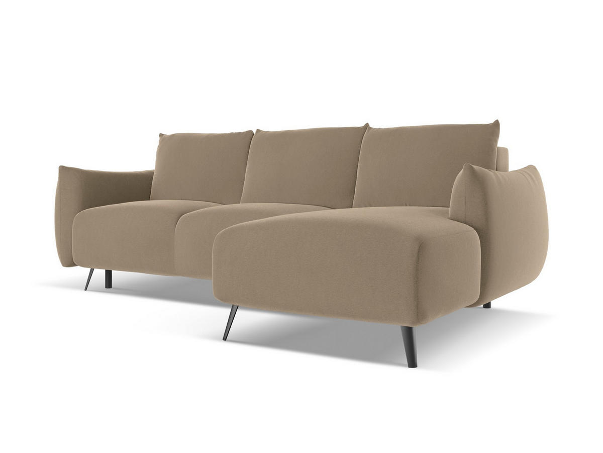 3-SITZER SOFA mit Schlaffunktion Strukturstoff Stoff Beige - Beige/Creme, Kunststoff/Textil (216/86/105cm) - Makamii