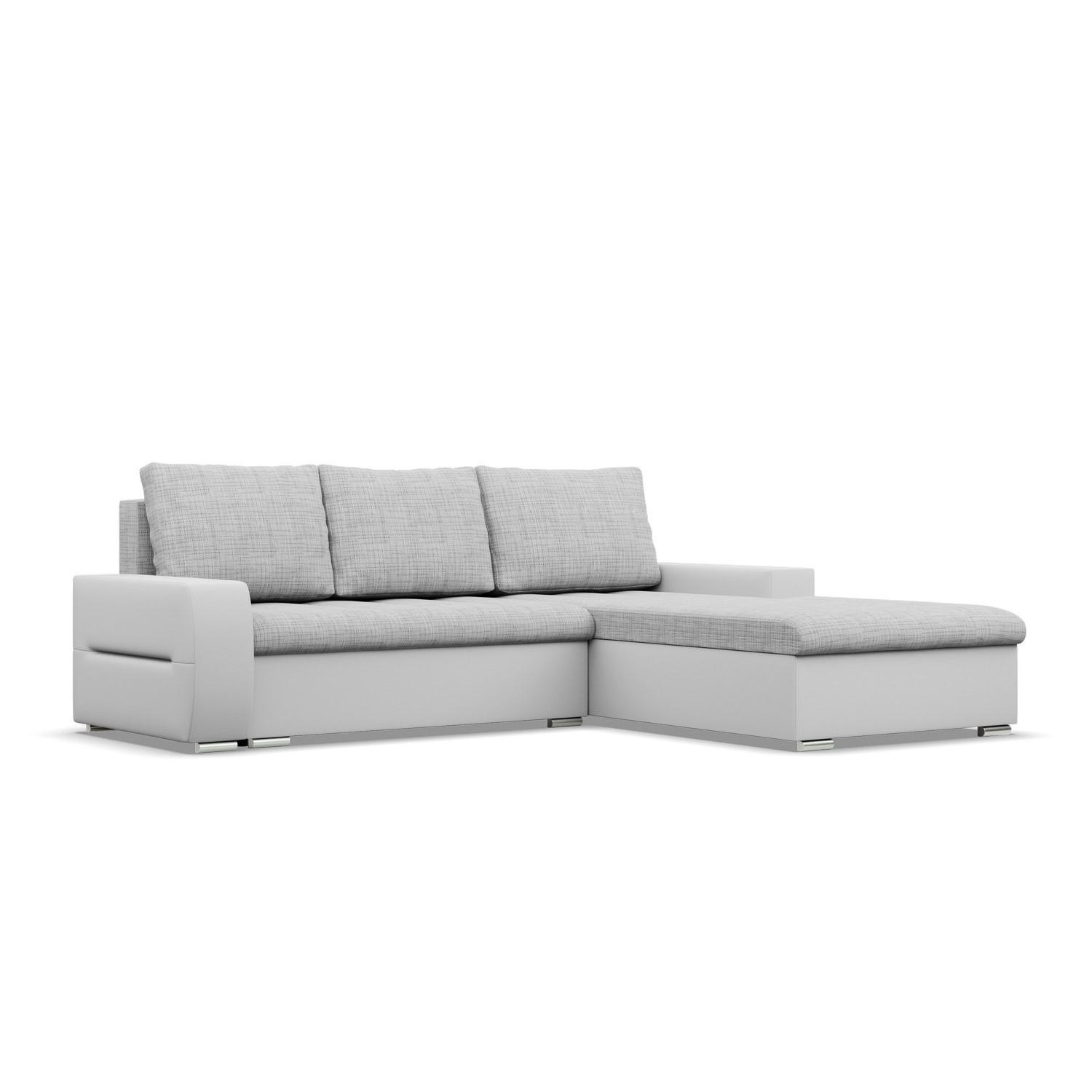 ECKSOFA MIT SCHLAFFUNKTION AURORA RECHTS, Grau + Grau - Hellgrau/Grau, Textil (243/200cm)